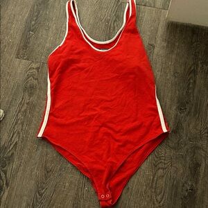 Wild Fable Red and White Bodysuit